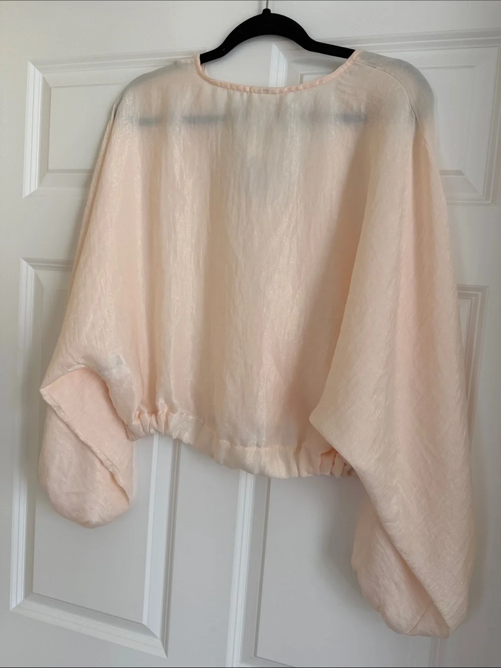 Free People Blush Draped Wrap V-Neck Blouse